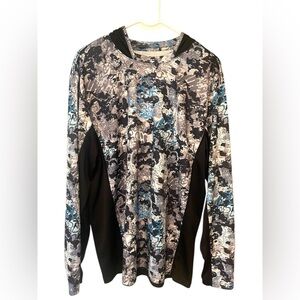 Huk Men's Icon X Tide Change Hoodie Cool Comfort Wicking UPF Black Camo - Large